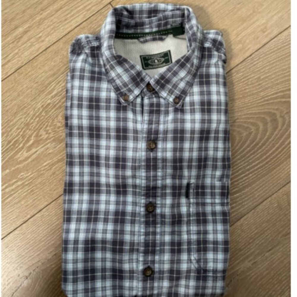 G.H.‎ Bass & Co. Mens Short Sleeve Blue Plaid Button Up Shirt Size L